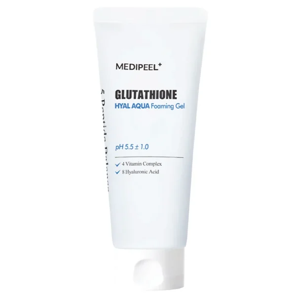 Осветляющая гель-пенка для умывания MEDIPEEL Glutathione Hyal Aqua Foaming Gel Cleanser