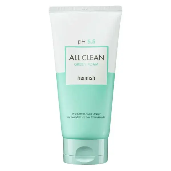 Слабокислотный гель для умывания для чувствительной кожи Heimish pH 5.5 All Clean Green Foam