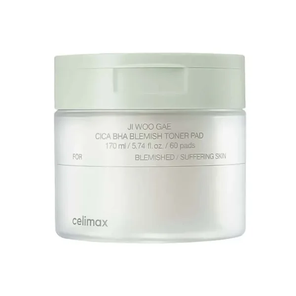 Успокаивающие пилинг-пэды от воспалений Celimax Ji Woo Gae Cica BHA Blemish Toner Pad