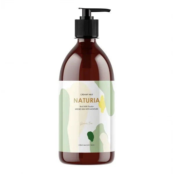 Увлажняющий кремово-молочный гель для душа с зеленым чаем NATURIA Creamy Milk Body Wash Green Tea