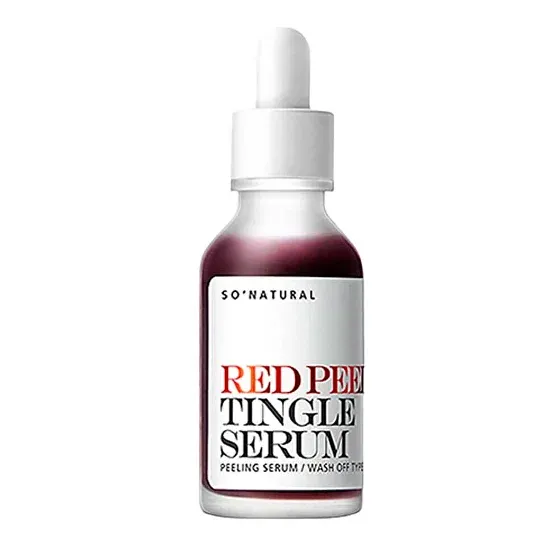 Кислотный пилинг для ровного тона и рельефа кожи So Natural Red Peel Tingle Serum