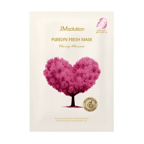 Осветляющая тканевая маска с сакурой и пептидами JMsolution Purelyn Fresh Mask Plus Prunus Serrulata Flower