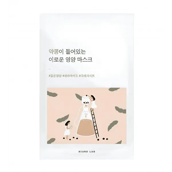 Питательная тканевая маска с чёрной соей для сухой кожи Round Lab Soybean Nourishing Sheet Mask