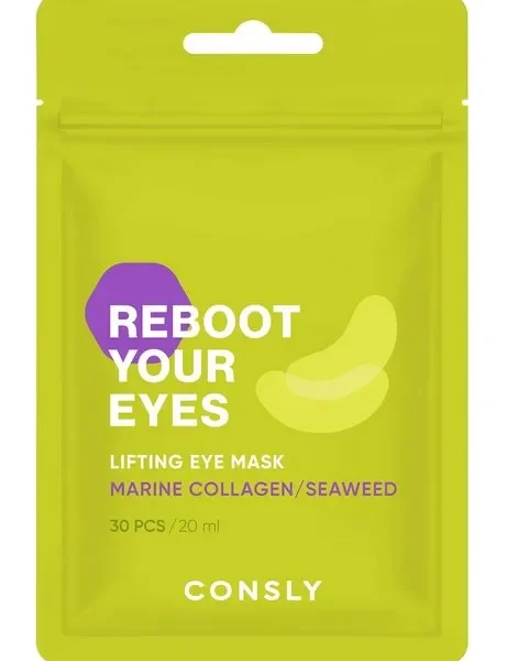 Маска-патчи тканевые с лифтинг эффектом с коллагеном и водорослями Consly Reboot Your Eyes Lifting Eye Mask