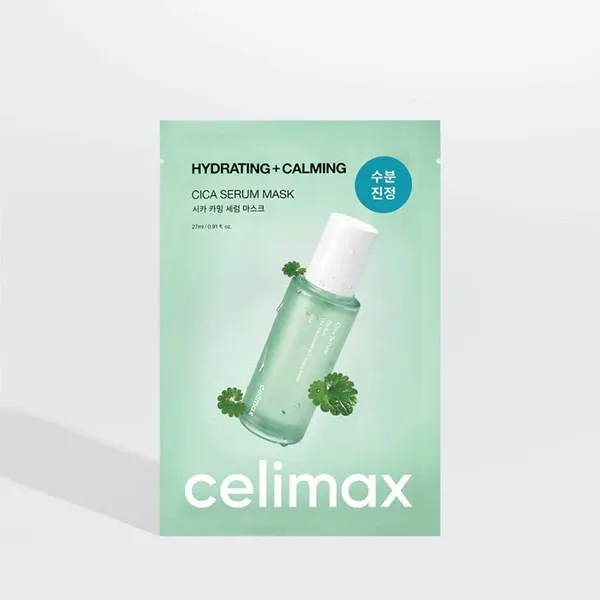 Успокаивающая тканевая маска с центеллой Celimax Hydrating+Calming Cica Serum Mask
