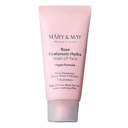 Глиняная маска для глубокого увлажнения и очищения пор Mary&May Rose Hyaluronic Hydra Wash off Pack
