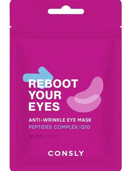 Маска-патчи тканевые от морщин с коэнзимом Q10 и пептидами Consly Reboot Your Eyes Peptides & Q10