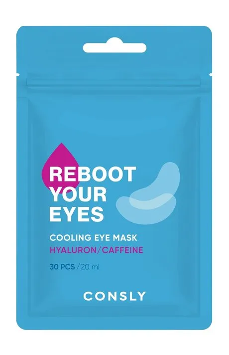Охлаждающие тканевые патчи с кофеином и гиалуроновой кислотой Consly Reboot Your Eyes Hyaluronic Охлаждающие тканевые патчи с кофеином и гиалуроновой кислотой Consly Reboot Your Eyes Hyaluronic