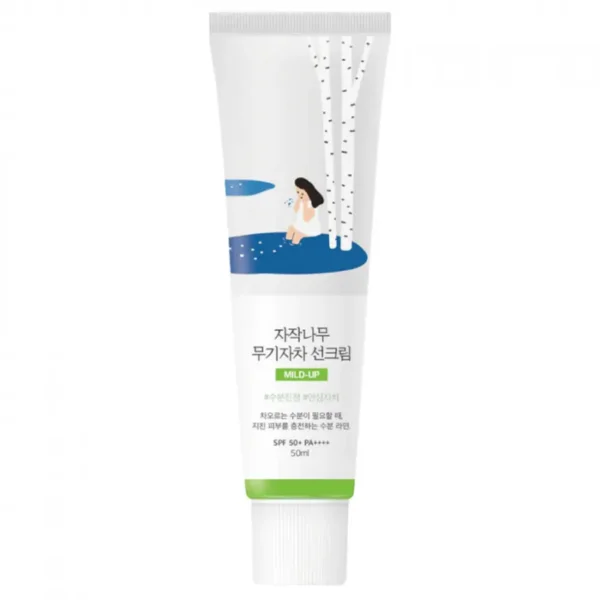 Санскрин с берёзовым соком для чувствительной кожи Round Lab Birch Juice Moisturizing Mild-Up Sunscreen SPF50+ PA++++
