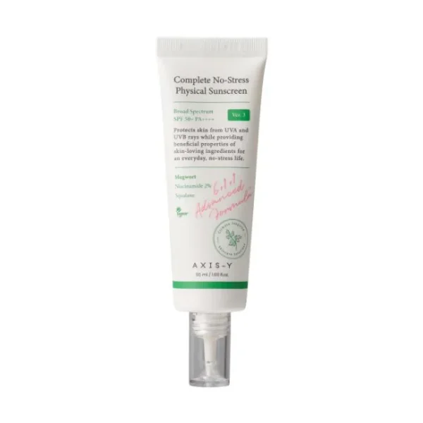 Лёгкий минеральный санскрин с ниацинамидом AXIS-Y Complete No-Stress Physical Sunscreen V. 3 SPF50+ PA++++