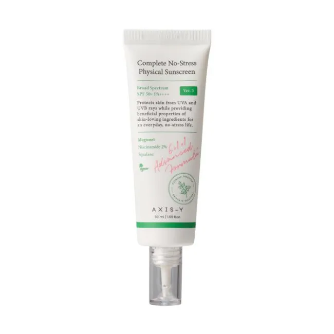 Лёгкий минеральный санскрин с ниацинамидом AXIS-Y Complete No-Stress Physical Sunscreen V. 3 SPF50+ PA++++ Лёгкий минеральный санскрин с ниацинамидом AXIS-Y Complete No-Stress Physical Sunscreen V. 3 SPF50+ PA++++