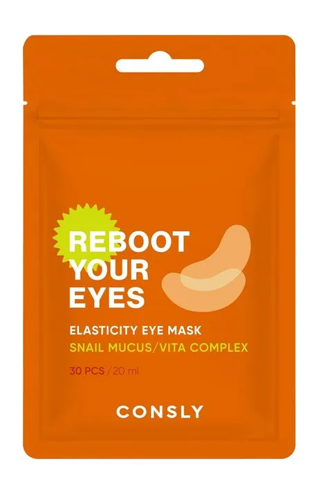 Осветляющие тканевые патчи с муцином улитки и витаминным комплексом Consly Reboot Your Eyes Elasticity Eye Mask Осветляющие тканевые патчи с муцином улитки и витаминным комплексом Consly Reboot Your Eyes Elasticity Eye Mask