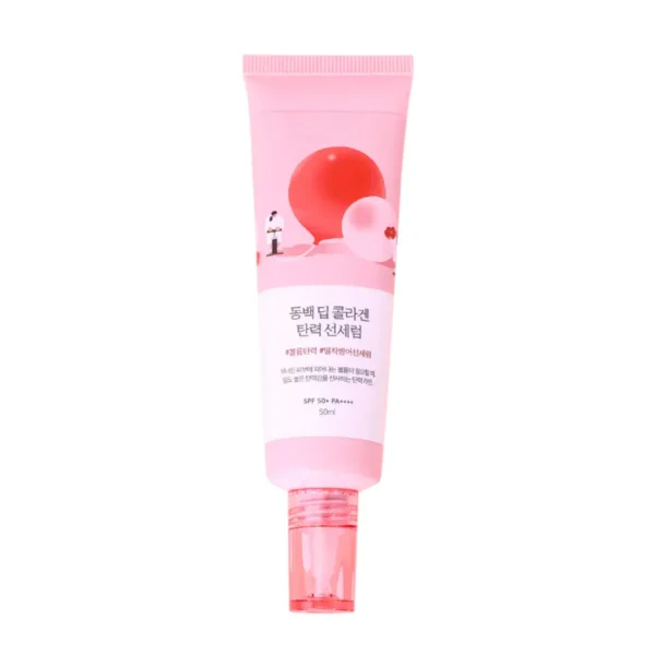 Солнцезащитная сыворотка с коллагеном Round Lab Camellia Deep Collagen Firming Sun Serum SPF50+ PA++++