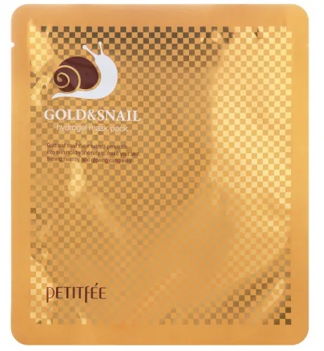 Омолаживающая гидрогелевая маска с муцином улитки Petitfee Gold & Snail Hydrogel Mask Pack