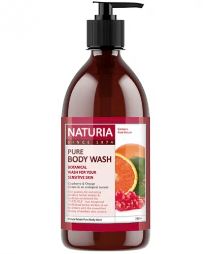 Освежающий гель для душа с клюквой и апельсином NATURIA Pure Body Wash Cranberry & Orange