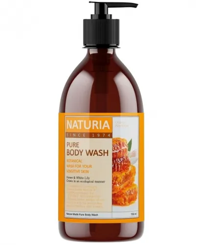 Нежный гель для душа с медом и белой лилией NATURIA Pure Body Wash Honey & White Lily