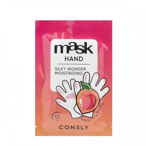 Парафиновая маска-перчатки для рук с экстрактом персика Consly Silky Wonder Peach and Paraffin Moisturizing Hand Mask