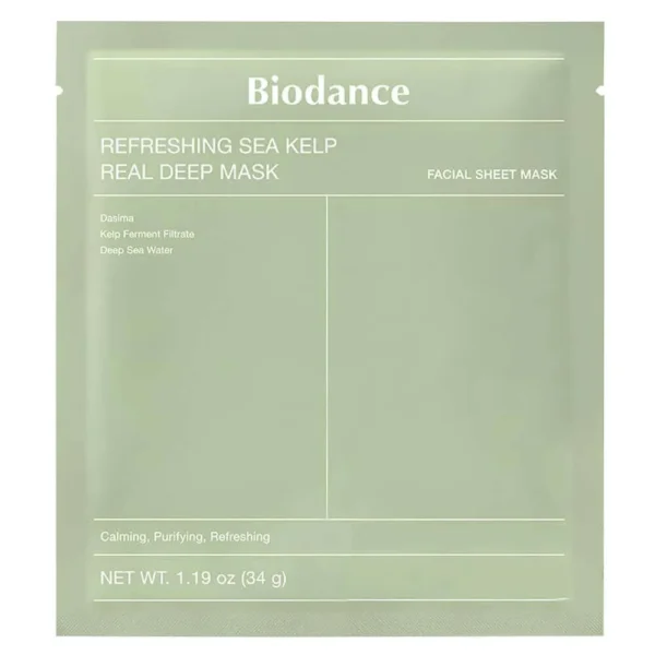 Успокаивающая гидрогелевая маска с водорослями от отеков Biodance Refreshing Sea Kelp Real Deep Mask