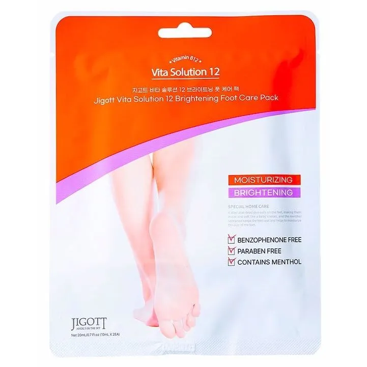 Маска-носочки для ног осветляющая с витамином В12 Jigott Vita Solution 12 Brightening Foot Care Pack Маска-носочки для ног осветляющая с витамином В12 Jigott Vita Solution 12 Brightening Foot Care Pack
