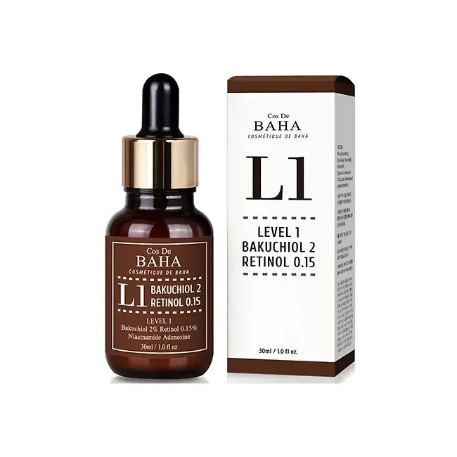 Антивозрастная сыворотка с бакучиолом и ретинолом Cos De Baha L1 Bakuchiol Retinol Serum Cos De Baha L1 Bakuchiol Retinol Serum 3