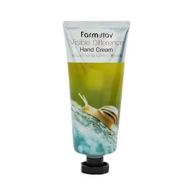 Антивозрастной крем для рук с муцином улитки FarmStay Visible Difference Snail Hand Cream