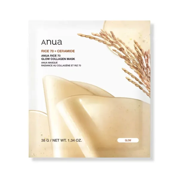 Гидрогелевая маска с рисом для сияния кожи Anua Rice 70 Glow Collagen Mask