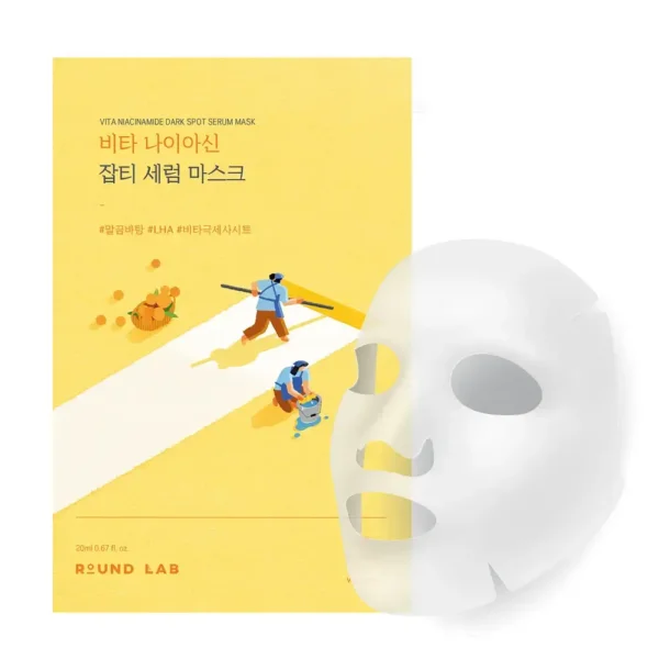 Осветляющая маска с ниацинамидом для ровного тона Round Lab Vita Niacinamide Dark Spot Serum Mask