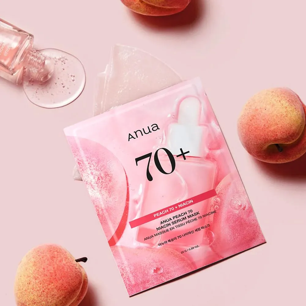 Тканевая маска с персиком и ниацинамидом для сияния кожи Anua Peach 70% Niacin Serum Mask Niacin Serum Mask 2
