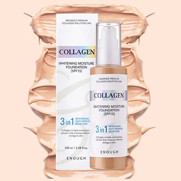Тональный крем 3 в 1 для сияния кожи с коллагеном Enough Collagen Whitening Moisture Foundation SPF15 Enough Collagen Whitening Moisture Foundation SPF15 3