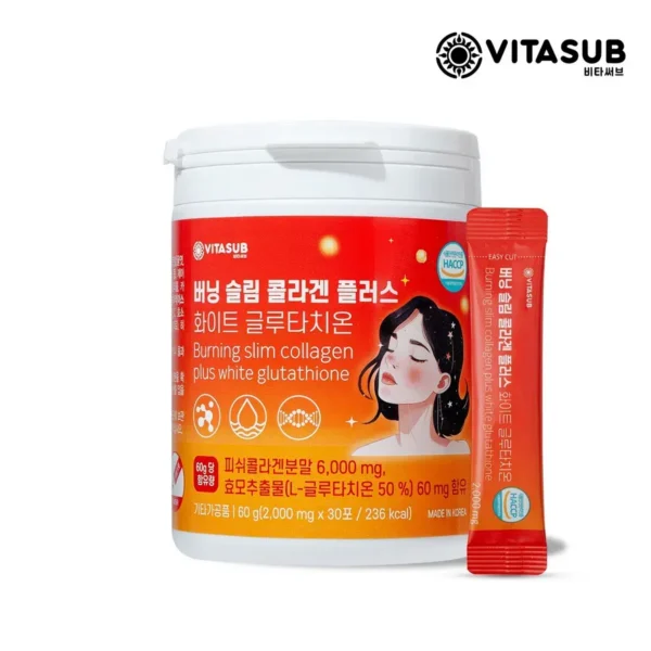 Коллаген с глутатионом для упругой кожи и стройной фигуры VITASUB Slim Collagen Plus White Glutathion 6000мг