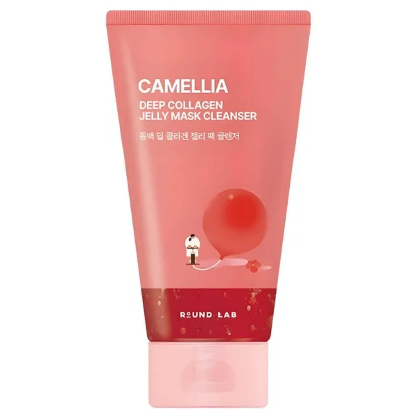 Гель-маска для очищения кожи c коллагеном и камелией Round Lab Camellia Deep Collagen Jelly Mask Cleanser