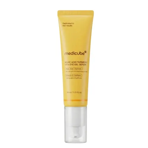 Осветляющая противоотечная сыворотка для век с витамином С и кофеином medicube Kojic Acid Turmeric Vita Eye Gel Serum